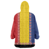Romania National Flag Day 26th June Wearable Blanket Hoodie Red Traditional Embroidery Patterns