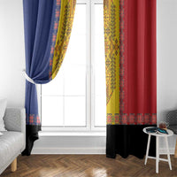 Romania National Flag Day 26th June Window Curtain Red Traditional Embroidery Patterns