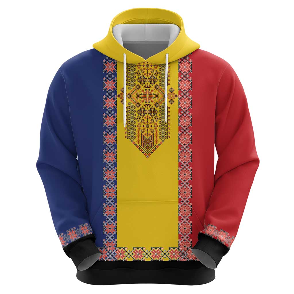 Romania National Flag Day 26th June Zip Hoodie Red Traditional Embroidery Patterns