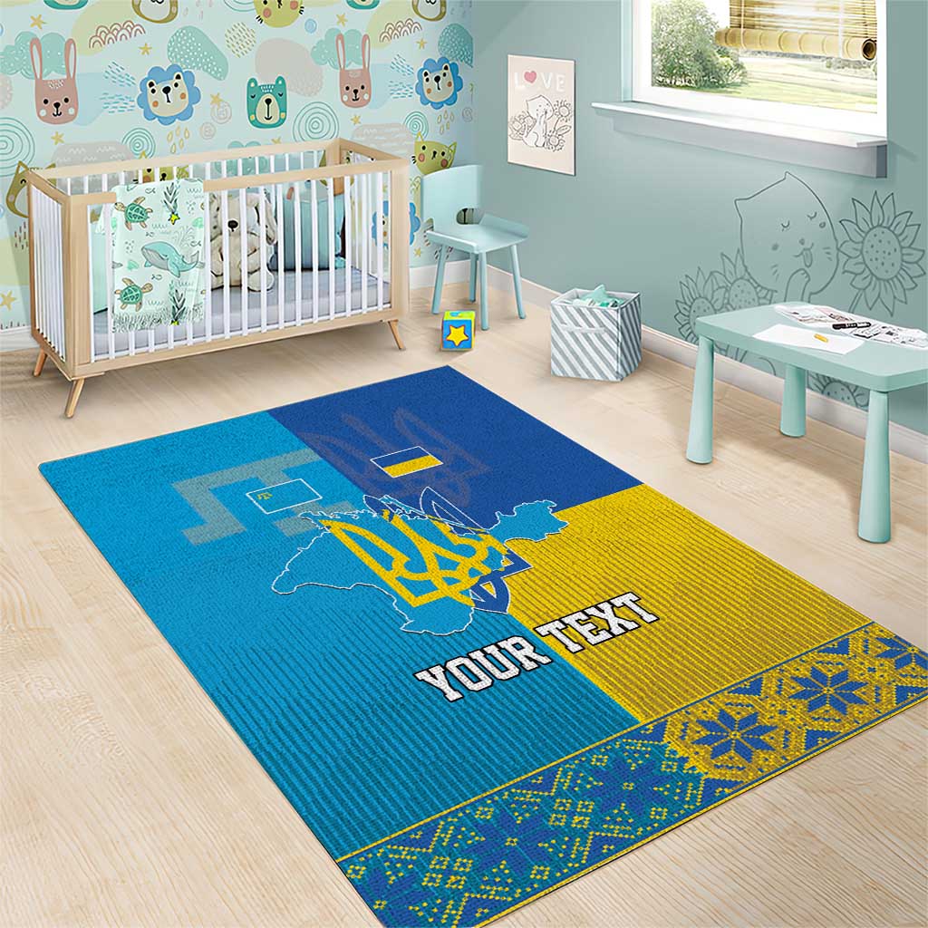 Personalized Crimean Tatar Flag Day Area Rug Ukraine Crimea Map