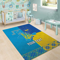 Personalized Crimean Tatar Flag Day Area Rug Ukraine Crimea Map