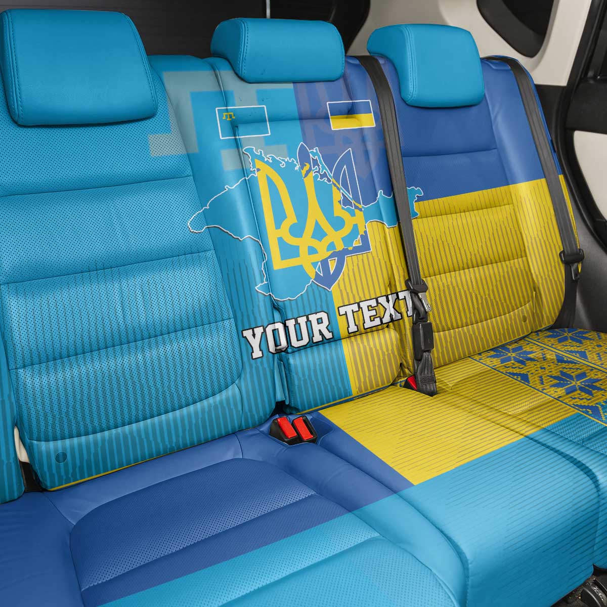 Personalized Crimean Tatar Flag Day Back Car Seat Cover Ukraine Crimea Map