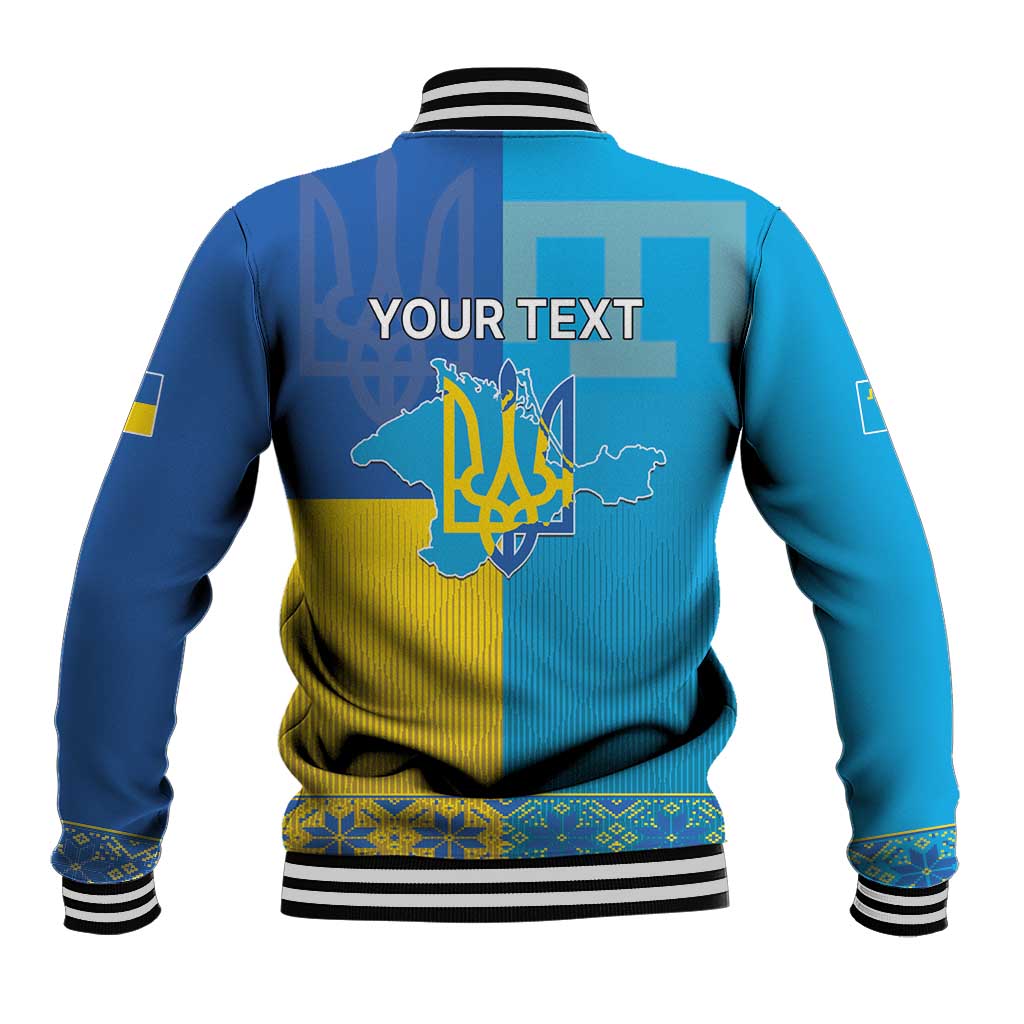 Personalized Crimean Tatar Flag Day Baseball Jacket Ukraine Crimea Map