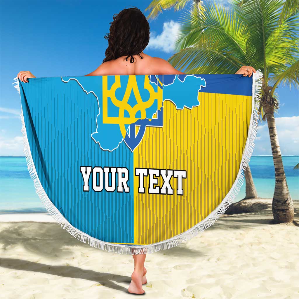 Personalized Crimean Tatar Flag Day Beach Blanket Ukraine Crimea Map