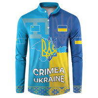 Personalized Crimean Tatar Flag Day Button Sweatshirt Ukraine Crimea Map
