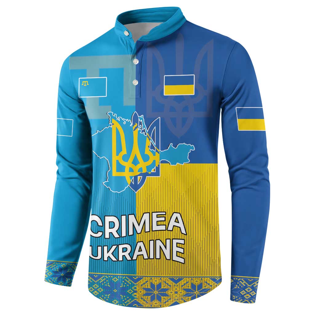 Personalized Crimean Tatar Flag Day Button Sweatshirt Ukraine Crimea Map