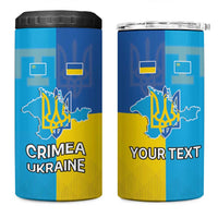 Personalized Crimean Tatar Flag Day 4 in 1 Can Cooler Tumbler Ukraine Crimea Map