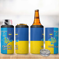 Personalized Crimean Tatar Flag Day 4 in 1 Can Cooler Tumbler Ukraine Crimea Map