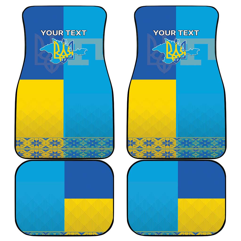 Personalized Crimean Tatar Flag Day Car Mats Ukraine Crimea Map