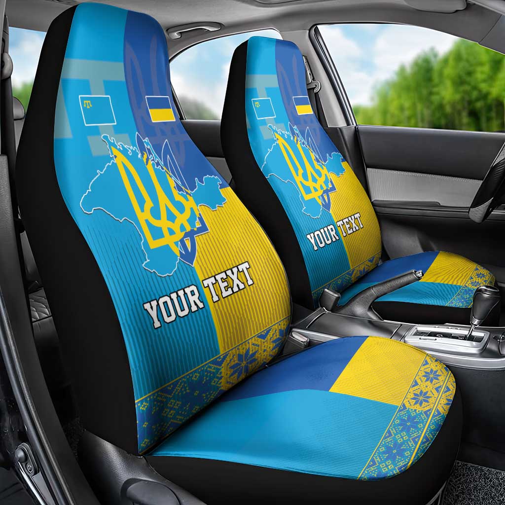 Personalized Crimean Tatar Flag Day Car Seat Cover Ukraine Crimea Map