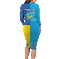 Personalized Crimean Tatar Flag Day Family Matching Long Sleeve Bodycon Dress and Hawaiian Shirt Ukraine Crimea Map