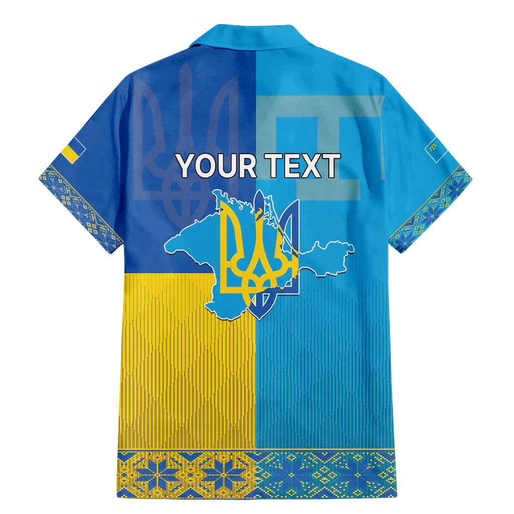 Personalized Crimean Tatar Flag Day Family Matching Mermaid Dress and Hawaiian Shirt Ukraine Crimea Map