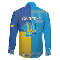 Personalized Crimean Tatar Flag Day Family Matching Off The Shoulder Long Sleeve Dress and Hawaiian Shirt Ukraine Crimea Map