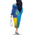 Personalized Crimean Tatar Flag Day Family Matching Off The Shoulder Long Sleeve Dress and Hawaiian Shirt Ukraine Crimea Map