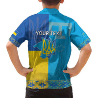 Personalized Crimean Tatar Flag Day Family Matching Off Shoulder Maxi Dress and Hawaiian Shirt Ukraine Crimea Map