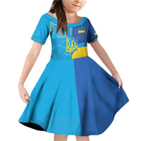 Personalized Crimean Tatar Flag Day Family Matching Off Shoulder Short Dress and Hawaiian Shirt Ukraine Crimea Map