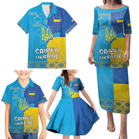 Personalized Crimean Tatar Flag Day Family Matching Puletasi and Hawaiian Shirt Ukraine Crimea Map