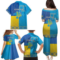 Personalized Crimean Tatar Flag Day Family Matching Puletasi and Hawaiian Shirt Ukraine Crimea Map