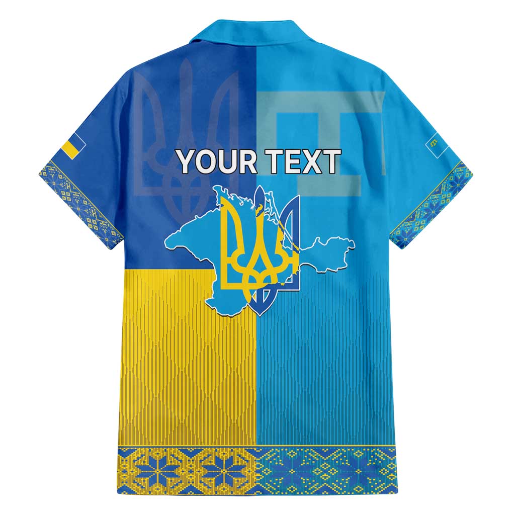 Personalized Crimean Tatar Flag Day Family Matching Puletasi and Hawaiian Shirt Ukraine Crimea Map