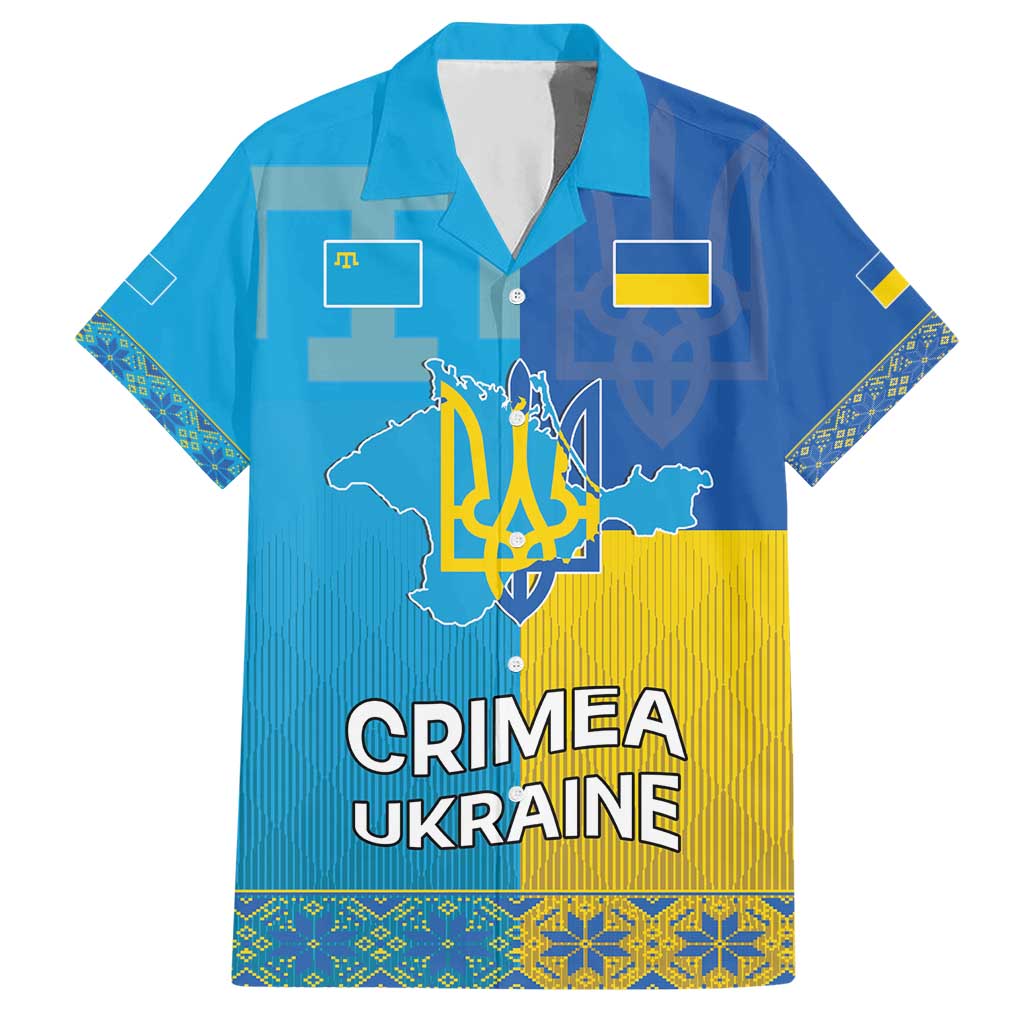 Personalized Crimean Tatar Flag Day Hawaiian Shirt Ukraine Crimea Map