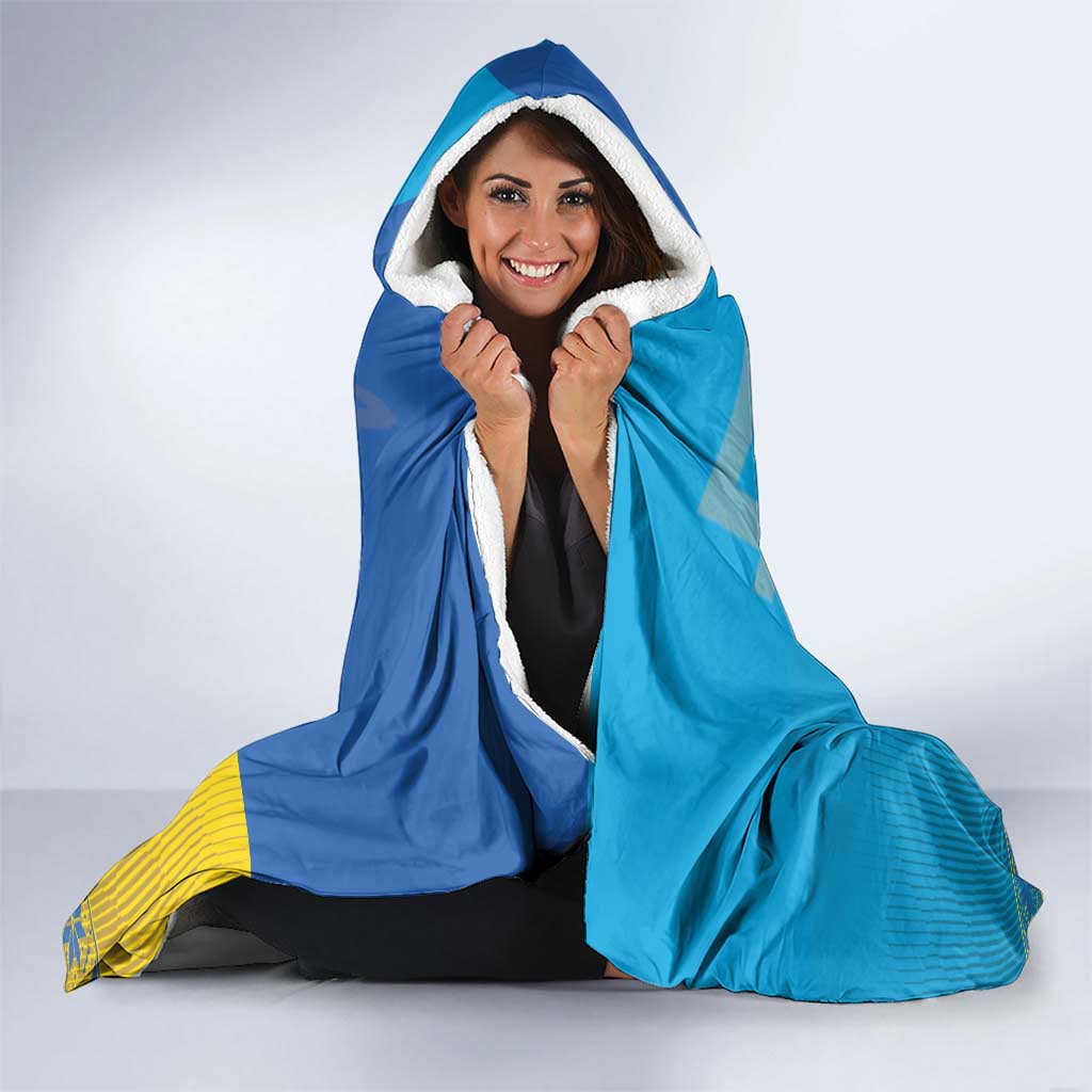Personalized Crimean Tatar Flag Day Hooded Blanket Ukraine Crimea Map