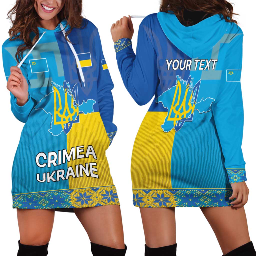 Personalized Crimean Tatar Flag Day Hoodie Dress Ukraine Crimea Map