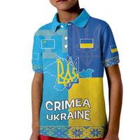 Personalized Crimean Tatar Flag Day Kid Polo Shirt Ukraine Crimea Map