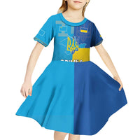 Personalized Crimean Tatar Flag Day Kid Short Sleeve Dress Ukraine Crimea Map