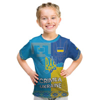 Personalized Crimean Tatar Flag Day Kid T Shirt Ukraine Crimea Map