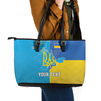 Personalized Crimean Tatar Flag Day Leather Tote Bag Ukraine Crimea Map
