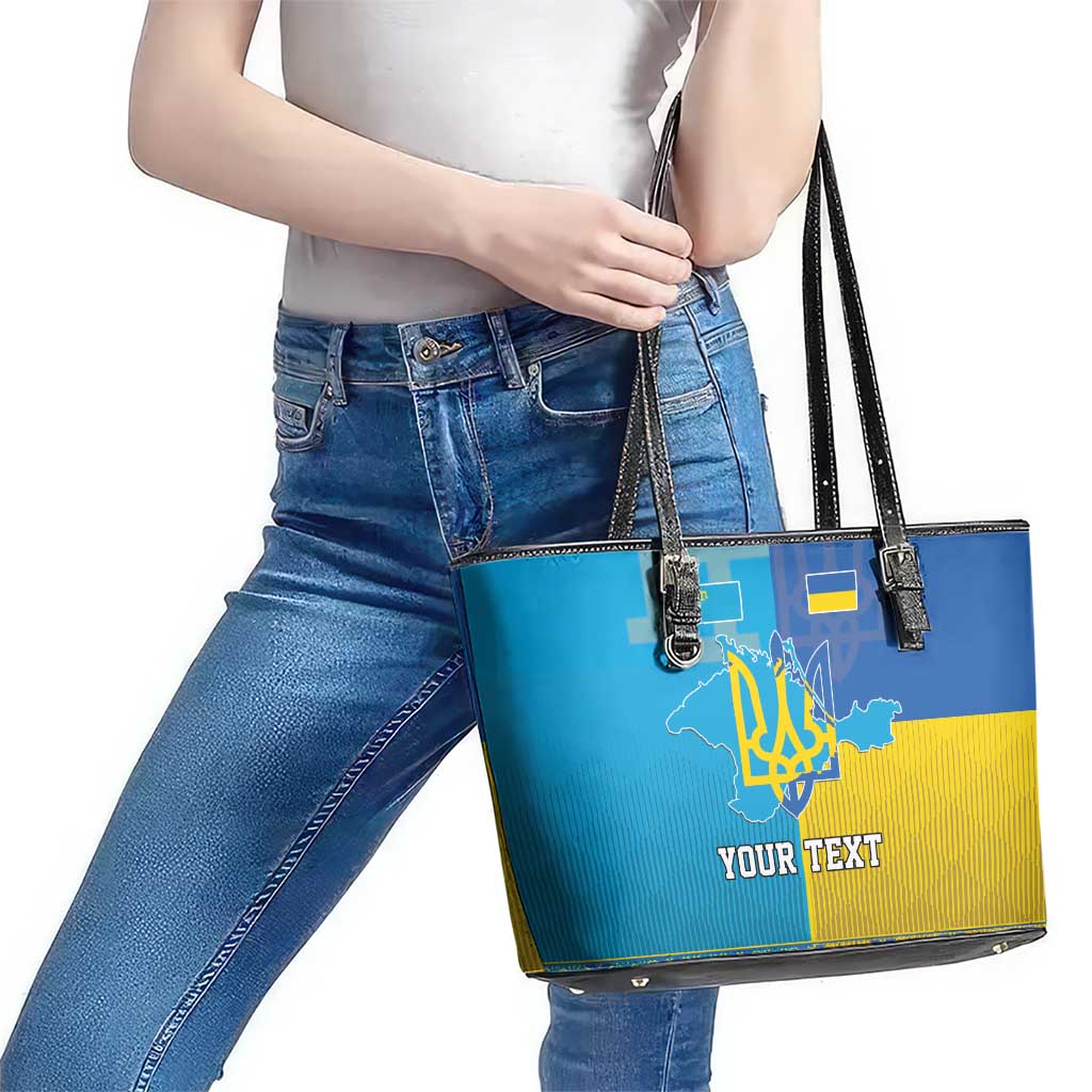 Personalized Crimean Tatar Flag Day Leather Tote Bag Ukraine Crimea Map