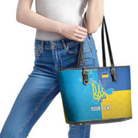 Personalized Crimean Tatar Flag Day Leather Tote Bag Ukraine Crimea Map