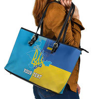 Personalized Crimean Tatar Flag Day Leather Tote Bag Ukraine Crimea Map