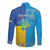 Personalized Crimean Tatar Flag Day Long Sleeve Button Shirt Ukraine Crimea Map