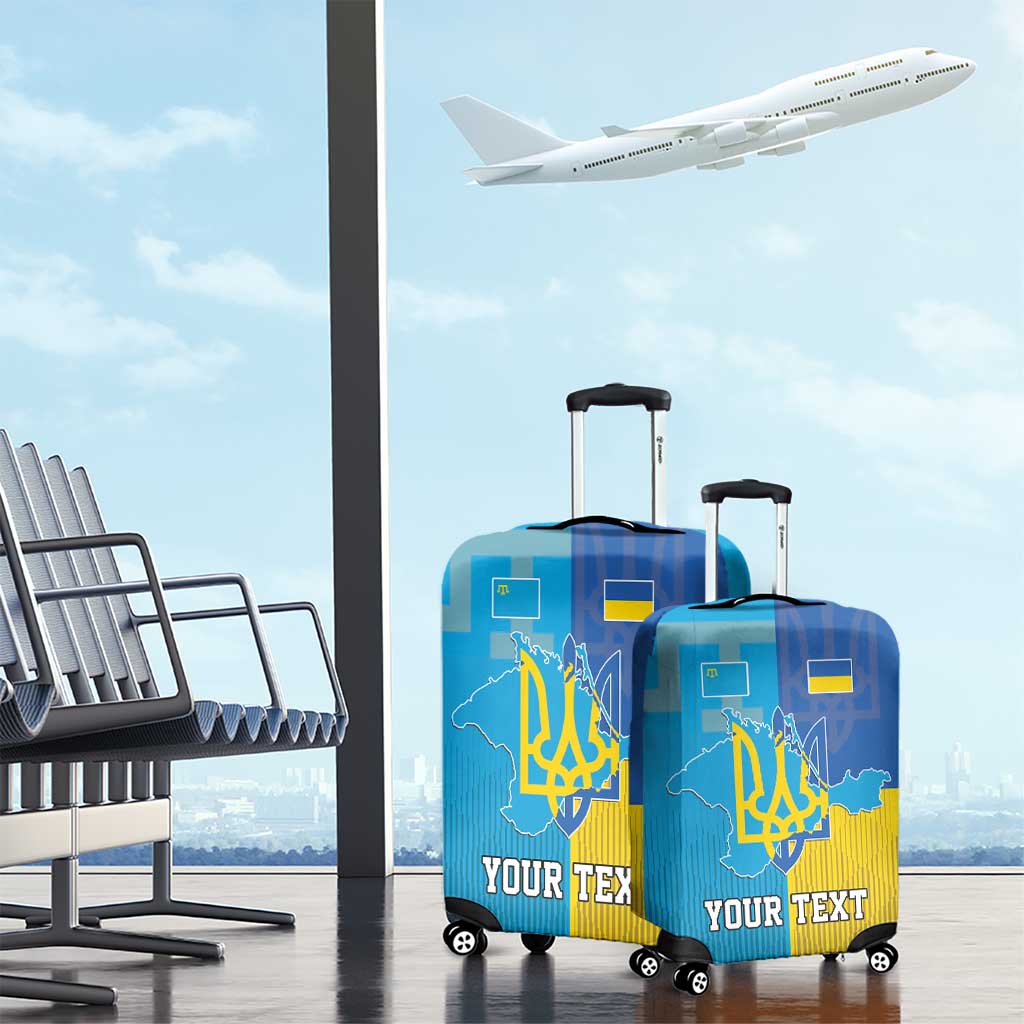 Personalized Crimean Tatar Flag Day Luggage Cover Ukraine Crimea Map