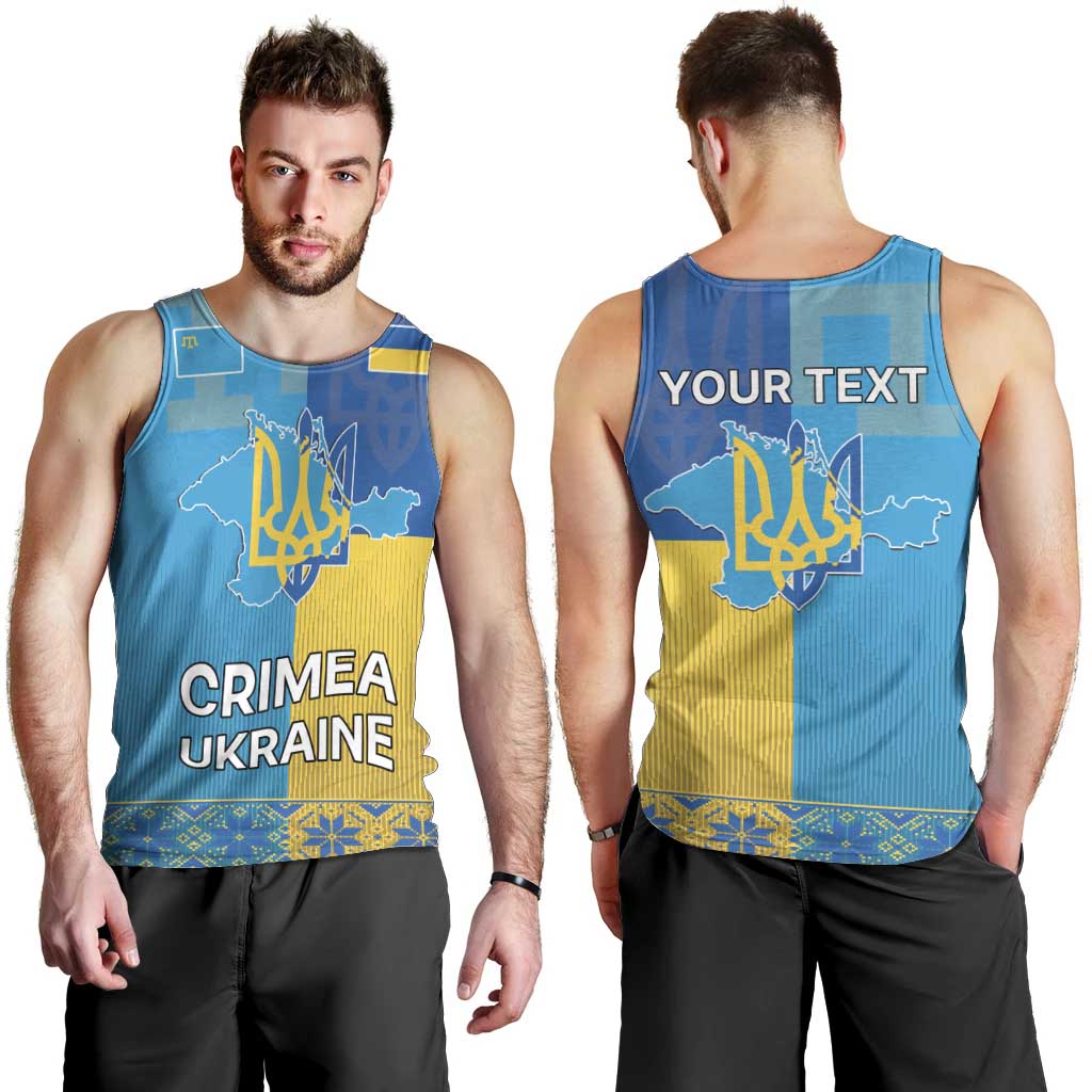 Personalized Crimean Tatar Flag Day Men Tank Top Ukraine Crimea Map