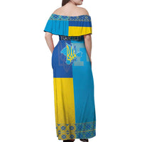 Personalized Crimean Tatar Flag Day Off Shoulder Maxi Dress Ukraine Crimea Map