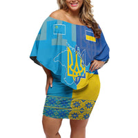 Personalized Crimean Tatar Flag Day Off Shoulder Short Dress Ukraine Crimea Map