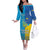 Personalized Crimean Tatar Flag Day Off The Shoulder Long Sleeve Dress Ukraine Crimea Map