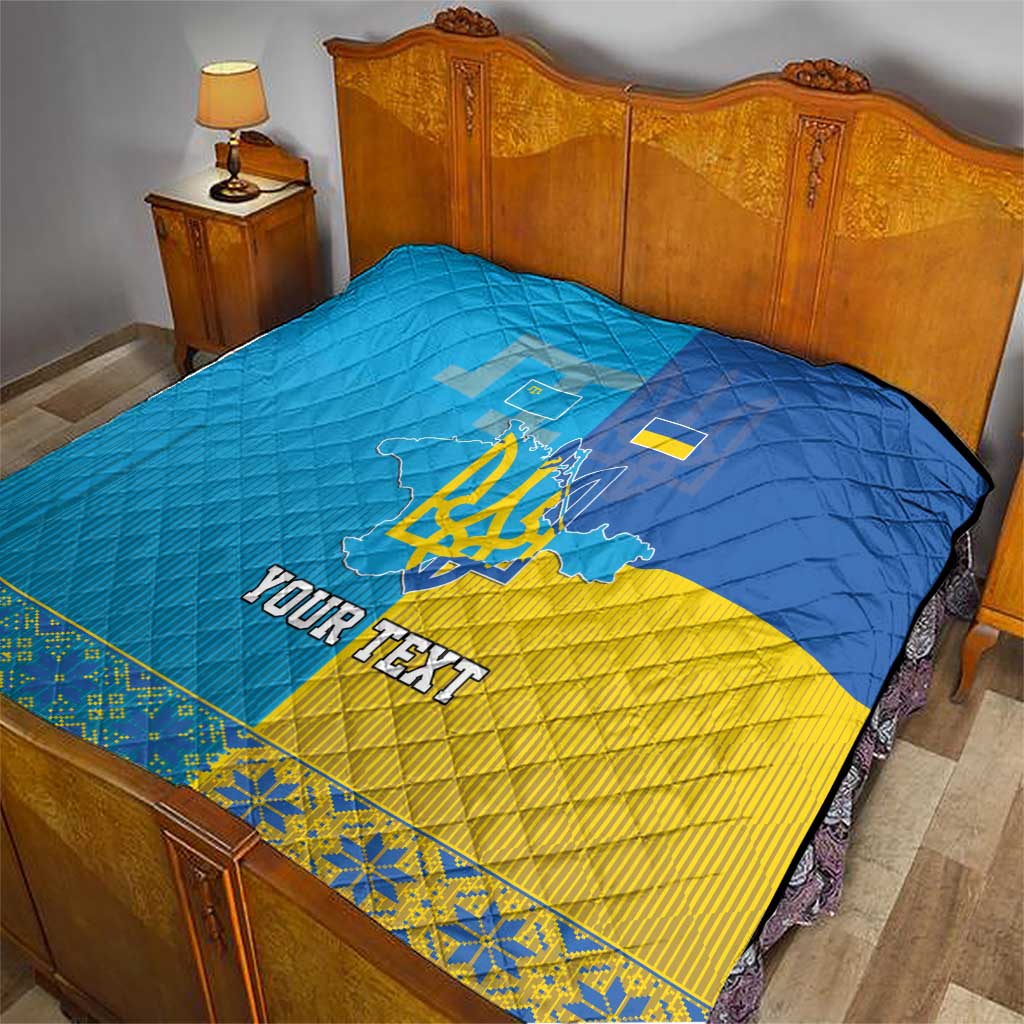 Personalized Crimean Tatar Flag Day Quilt Ukraine Crimea Map