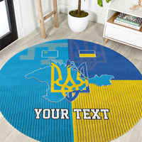 Personalized Crimean Tatar Flag Day Round Carpet Ukraine Crimea Map
