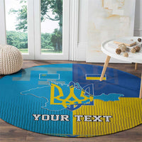 Personalized Crimean Tatar Flag Day Round Carpet Ukraine Crimea Map