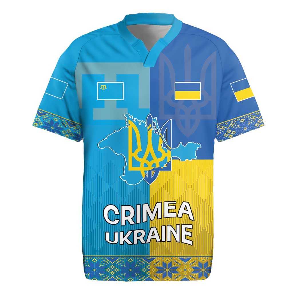 Personalized Crimean Tatar Flag Day Rugby Jersey Ukraine Crimea Map