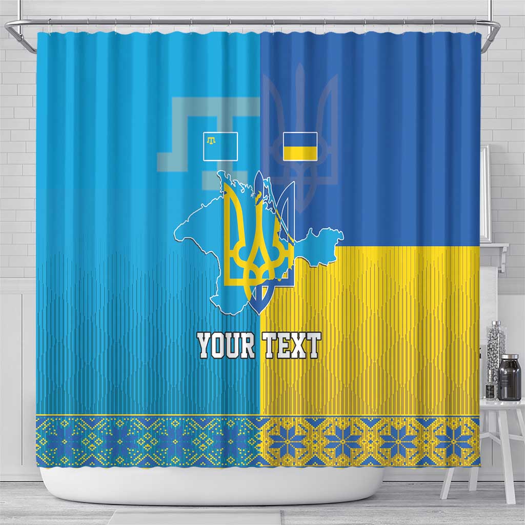 Personalized Crimean Tatar Flag Day Shower Curtain Ukraine Crimea Map