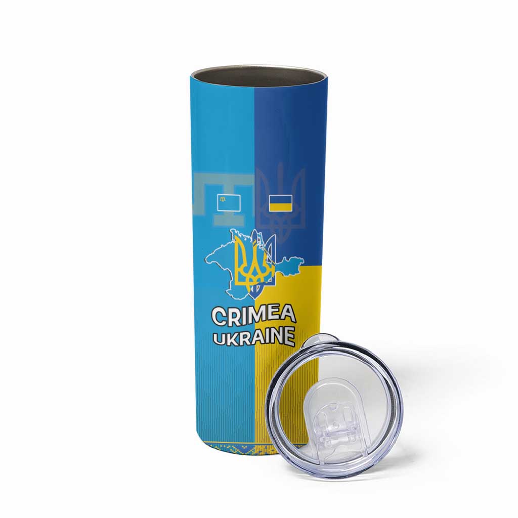 Personalized Crimean Tatar Flag Day Skinny Tumbler Ukraine Crimea Map