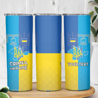 Personalized Crimean Tatar Flag Day Skinny Tumbler Ukraine Crimea Map