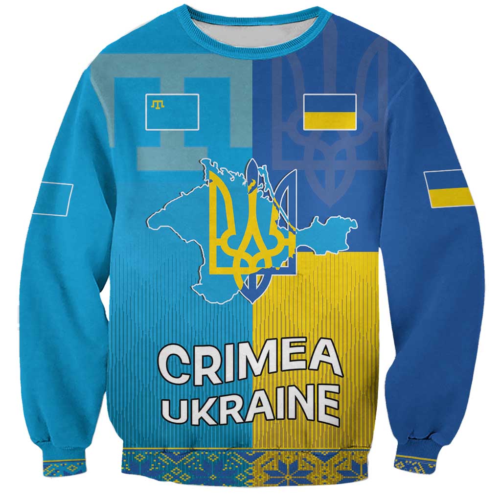 Personalized Crimean Tatar Flag Day Sweatshirt Ukraine Crimea Map
