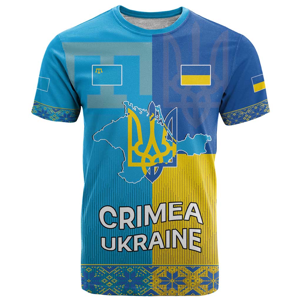 Personalized Crimean Tatar Flag Day T Shirt Ukraine Crimea Map