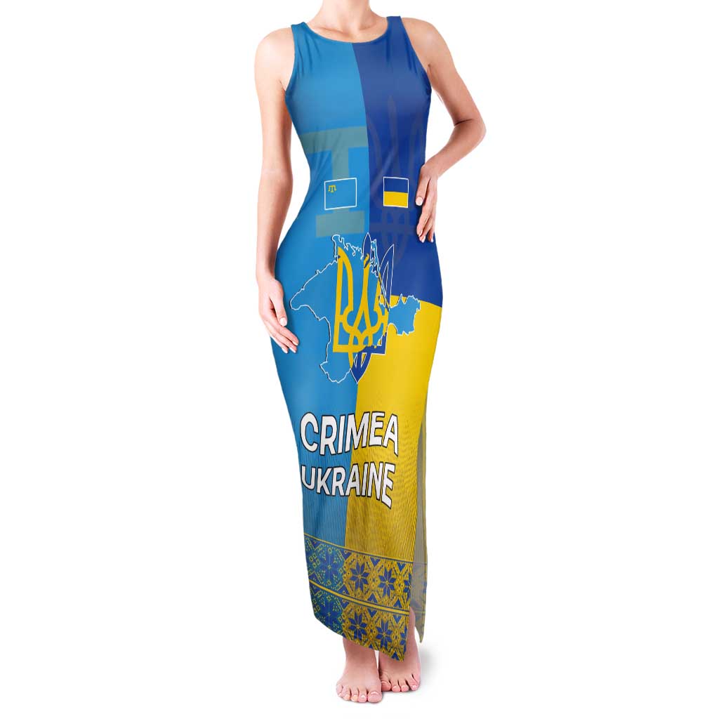 Personalized Crimean Tatar Flag Day Tank Maxi Dress Ukraine Crimea Map