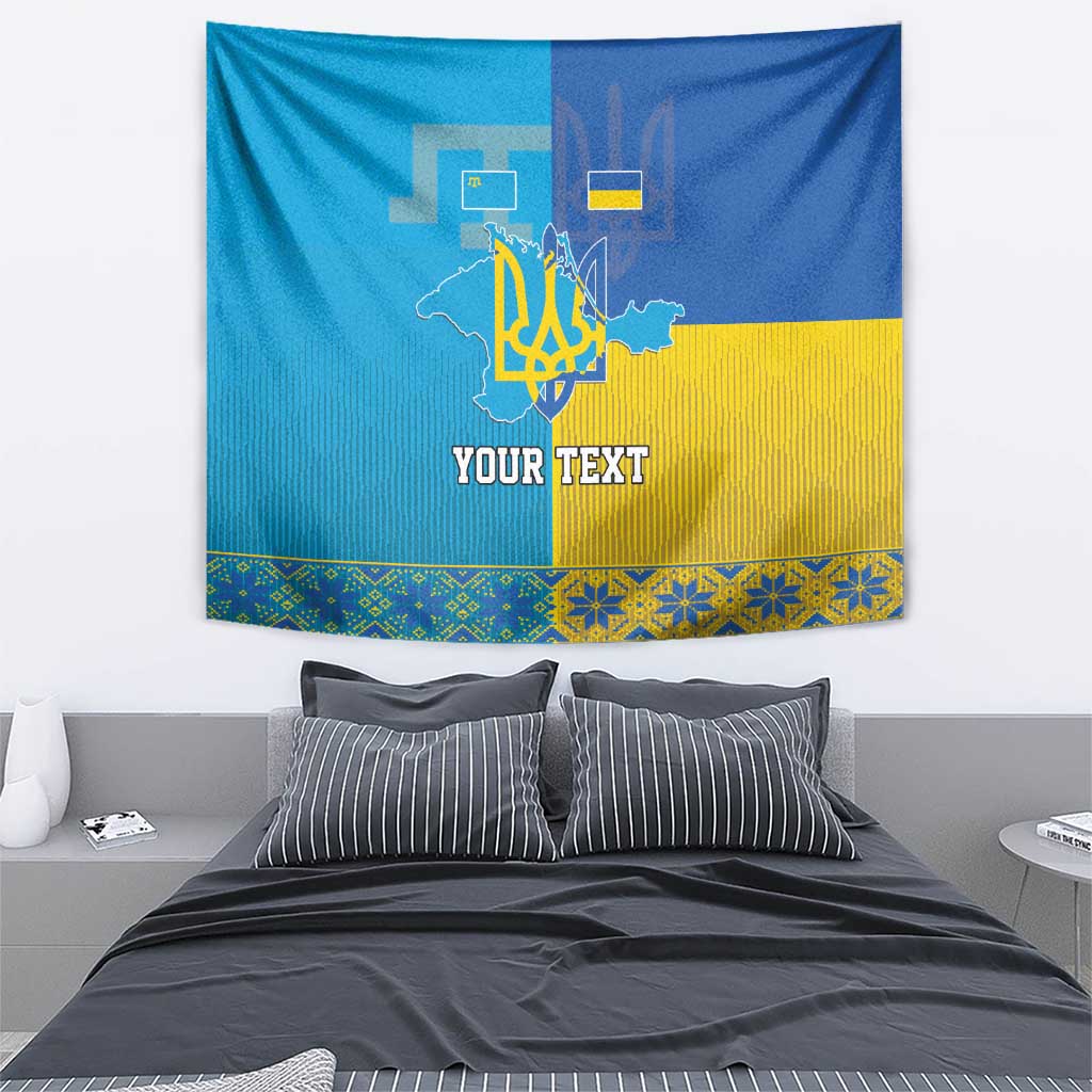 Personalized Crimean Tatar Flag Day Tapestry Ukraine Crimea Map
